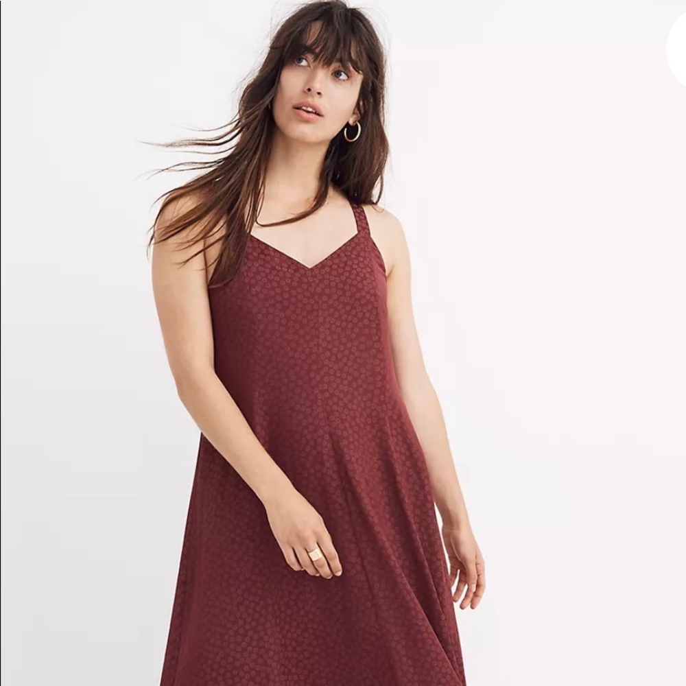 Madewell cami maxi dress in burgundy.